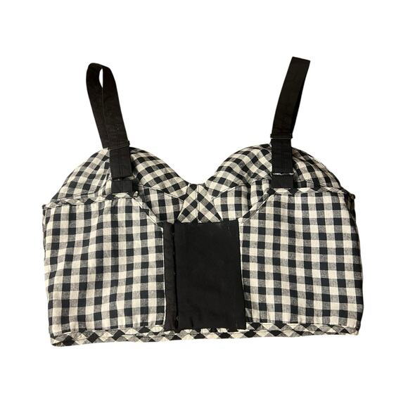 Tome Collective Gingham Bustier Cropped Cotton Tank Top Size US 2 - Picture 3 of 5